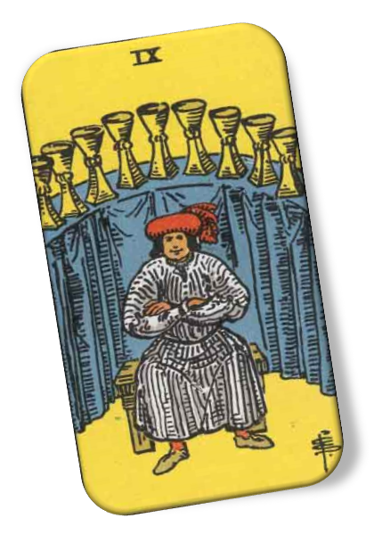 Nine of Cups Rider Waite image description