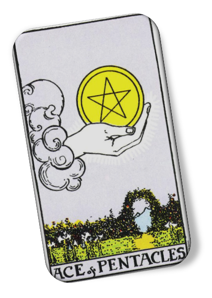 Ace of Pentacles Rider Waite image description