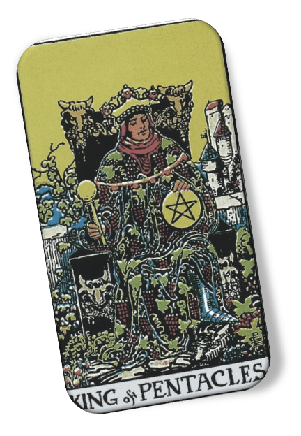 King of Pentacles Rider Waite image description