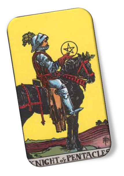 Knight of Pentacles Rider Waite image description