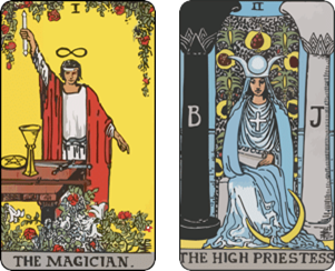 (2) The Magician and (3) The High Priestess