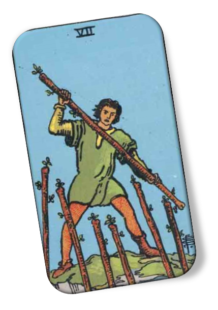 Seven of Wands Rider Waite image description