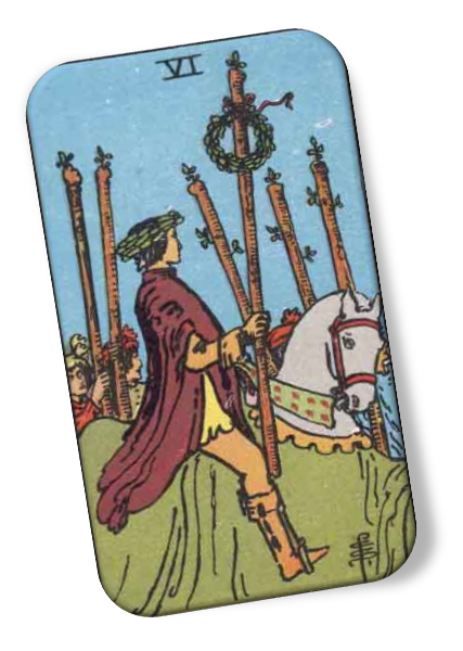 Six of Wands Rider Waite image description