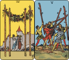 four and five of wands