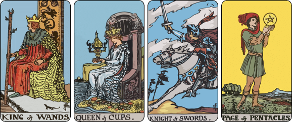 The four levels of Court cards in Tarot