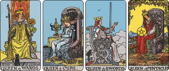 Queen cards in the Tarot spread