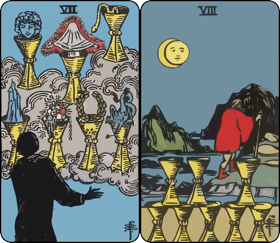 seven and eight of cups