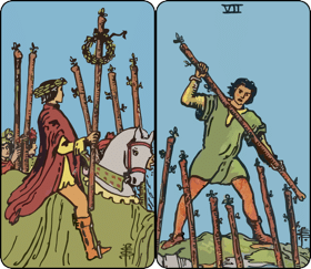 six and seven of wands