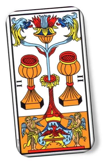 upright meaning of 2 De Coupe Tarot﻿