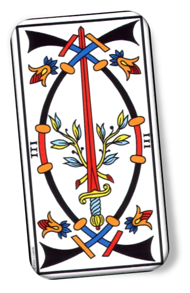 upright meaning of 3 D'épée Tarot