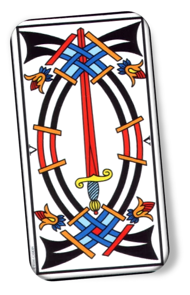 upright meaning of 5 D'épée Tarot