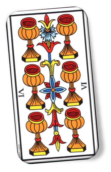 upright meaning of 6 De Coupe Tarot﻿