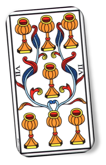upright meaning of 7 De Coupe Tarot﻿