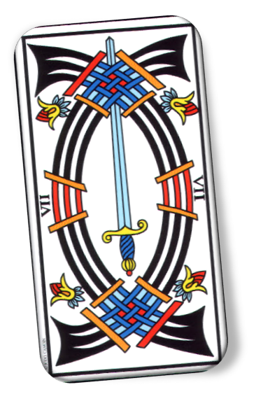 upright meaning of 7 D'épée Tarot﻿