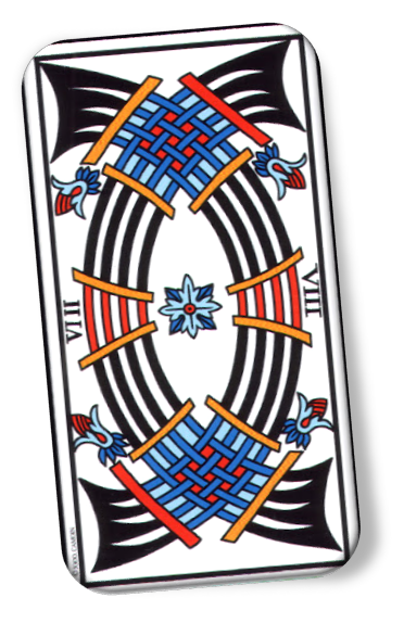 upright meaning of 8 D'épée Tarot