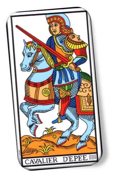 upright meaning of Cavalier D'épée Tarot