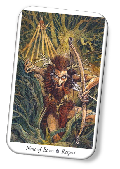 Meaning of Nine of Bows Wildwood Tarot