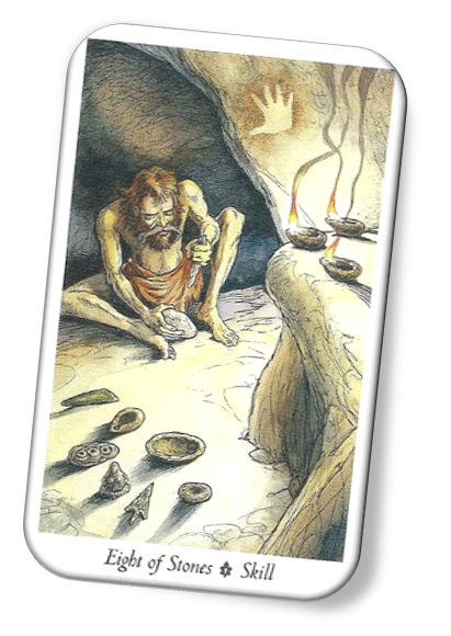 Meaning of Eight of Stones Wildwood Tarot