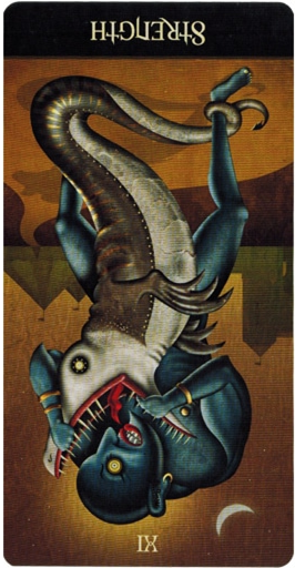 reversed meaning of Strength Deviant Moon Tarot