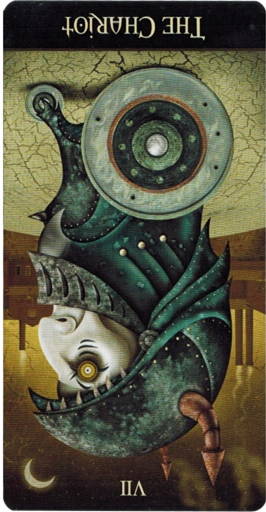reversed meaning of The Chariot Deviant Moon Tarot