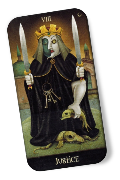 Description of Justice Deviant Moon Tarot