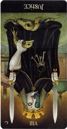 reversed meaning of Justice Deviant Moon Tarot