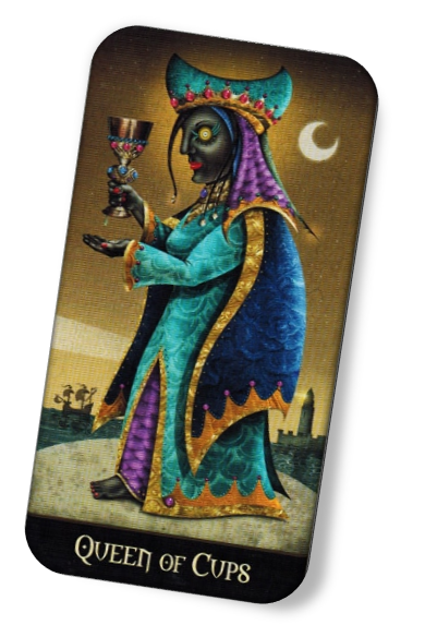 Description of Queen of Cups Deviant Moon Tarot