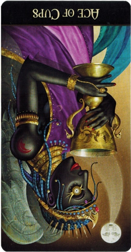 reversed meaning of Ace of Cups Deviant Moon Tarot