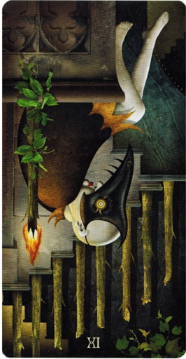 reversed meaning of Nine of Wands Deviant Moon Tarot