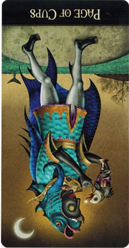 reversed meaning of Page of Cups Deviant Moon Tarot