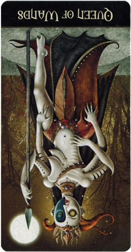 reversed meaning of Queen of Wands Deviant Moon Tarot