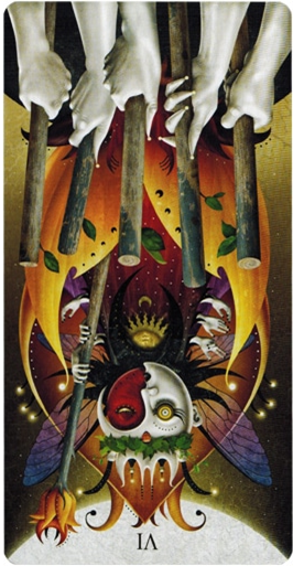 reversed meaning of Six of Wands Deviant Moon Tarot