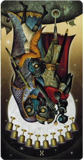 reversed meaning of Ten of Cups Deviant Moon Tarot