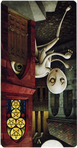 reversed meaning of Five of Pentacles Deviant Moon Tarot