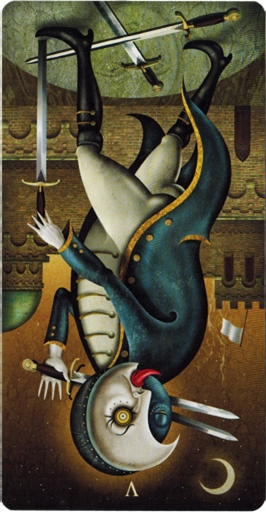 reversed meaning of Five of Swords Deviant Moon Tarot