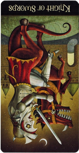 reversed meaning of Knight of Swords Deviant Moon Tarot