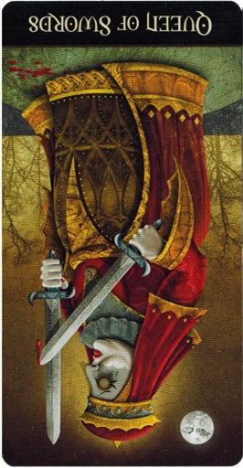 reversed meaning of Queen of Swords Deviant Moon Tarot