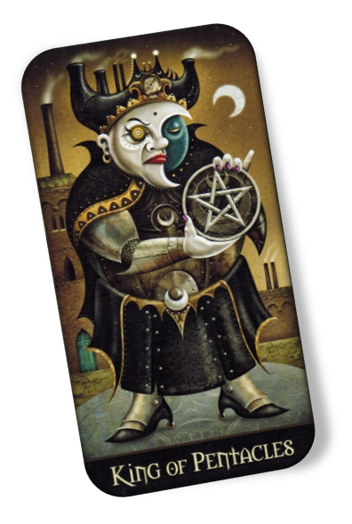 Mô tả của King of Pentacles Deviant Moon Tarot