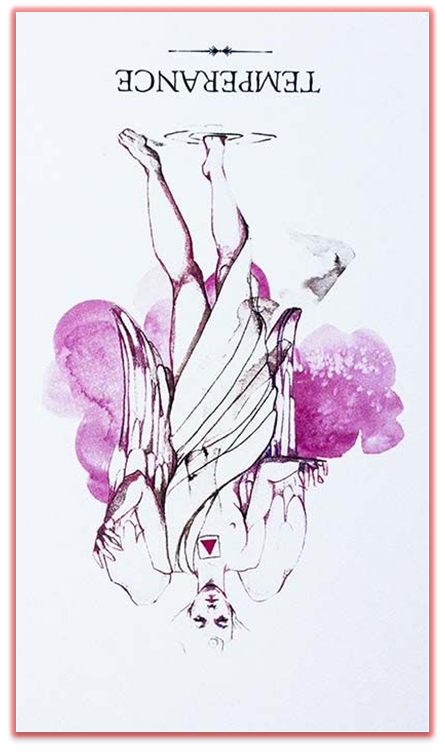 reversed Temperance Linestrider in a Tarot spread