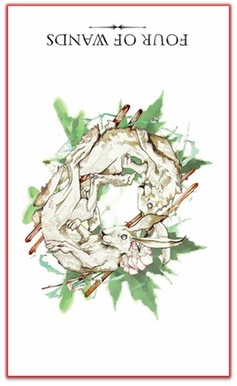reversed four of wands linestrider tarot