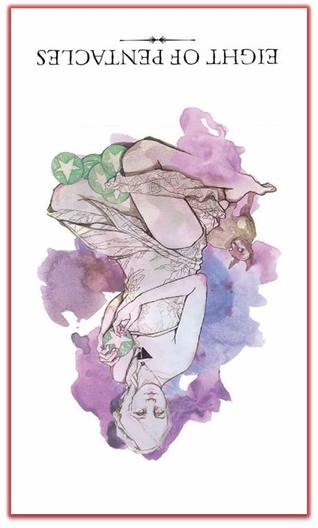 reversed eight of pentacles linestrider