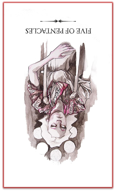 reversed five of pentacles linestrider
