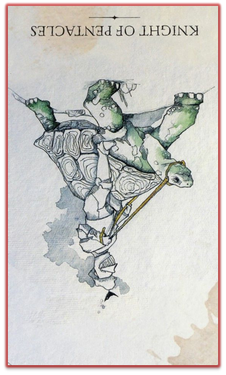 reversed knight of pentacles linestrider