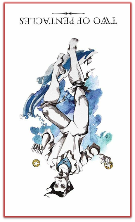 reversed two of pentacles linestrider