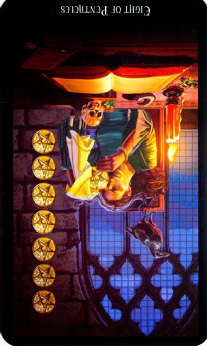reversed eight of pentacles witches tarot