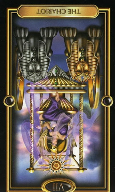 reversed the chariot gilded tarot