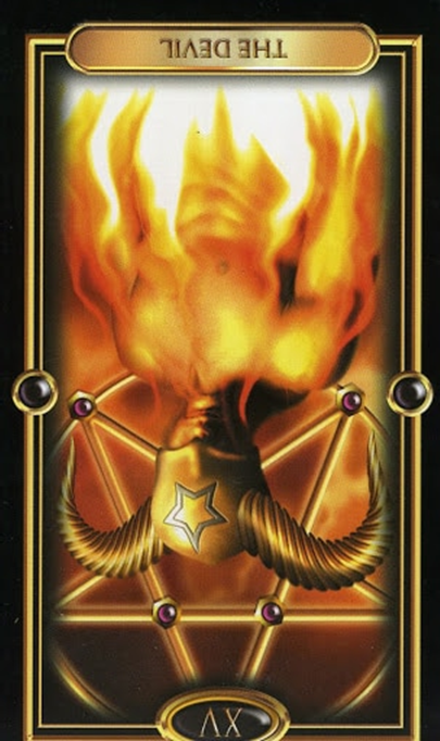 reversed the devil gilded tarot