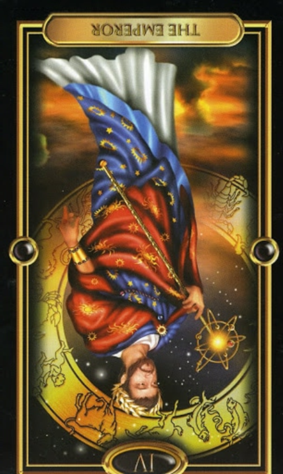 reversed the emperor gilded tarot