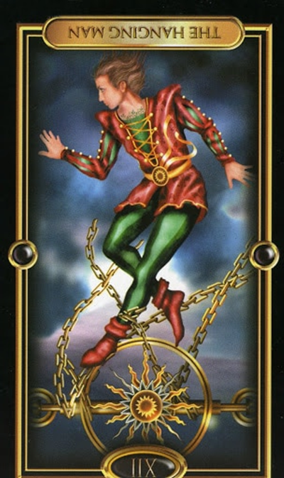 reversed the hanging man gilded tarot