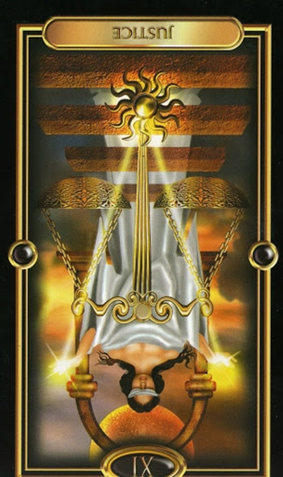 reversed the justice gilded tarot